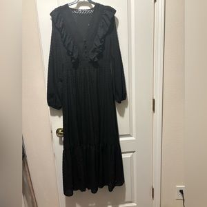 Zara new dress black midi tier